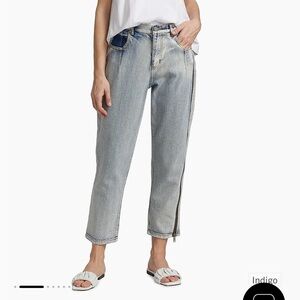 3.1 Phillip Lim High Rise Zip Detail Straight Leg Jeans